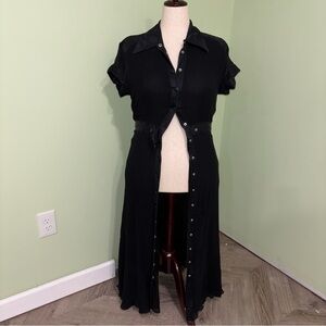 VTG 90s Spiegel Black Silk Dress Maxi Dress Sheer Grunge Whimsigoth Women’s 14